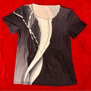 Women’s Dress Shirt-Black,Grey and White-Small